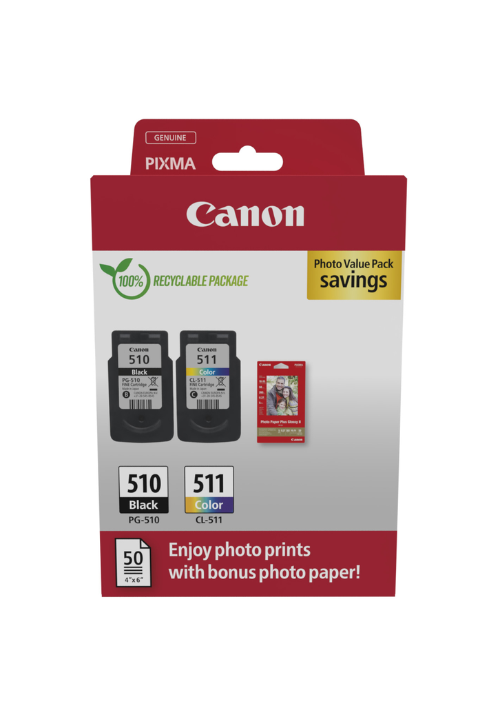 [2970B017] Multipack Tintenpatronen Canon PG-510/CL-511 / 2970B017, 4 Farben