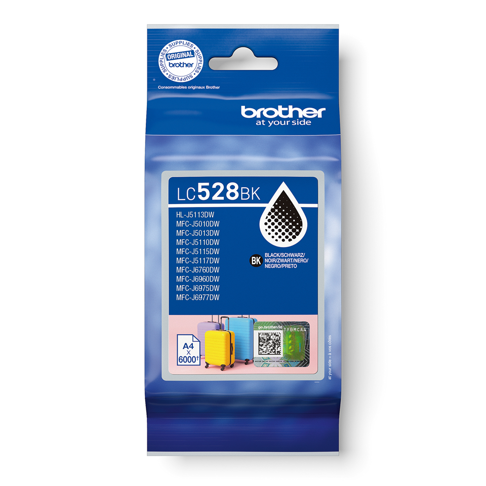Brother Tintenpatrone LC-528BK / LC528BK Schwarz XXL, 6.000 Seiten