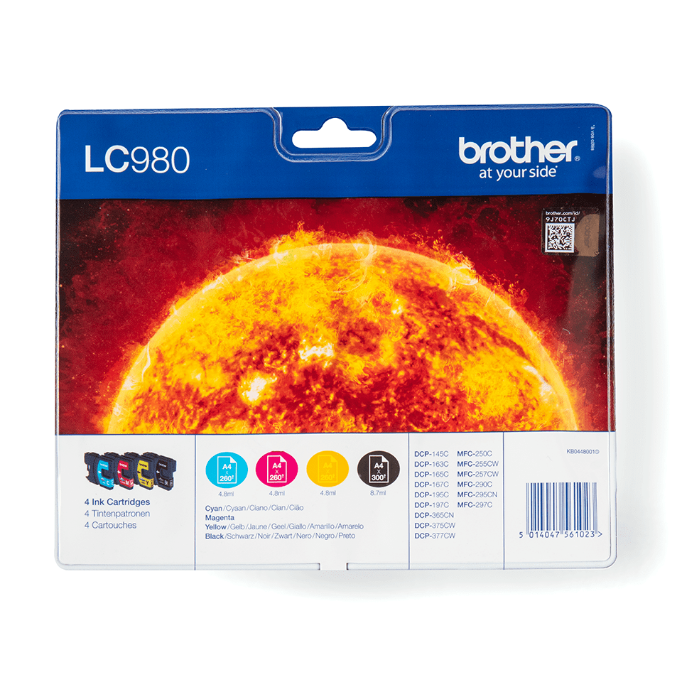 Brother Tinten-Multipack LC-980VALBP / LC980VALBP, 4 Farben, 260 Seiten