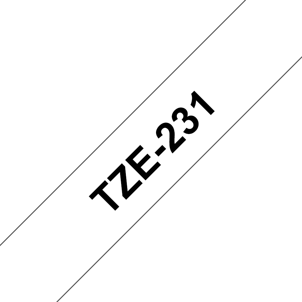 [TZE231] Brother Schriftband laminiert TZe-231 / TZE231, schwarz auf weiß, 12 mm x 8 m