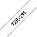 Ruban laminé Brother TZe-131 / TZE131, noir sur transparent, 12 mm x 8 m