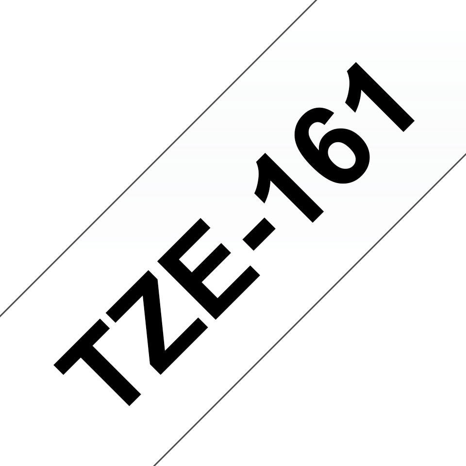 [TZE161] Ruban laminé Brother TZe-161 / TZE161, noir sur transparent, 36 mm x 8 m