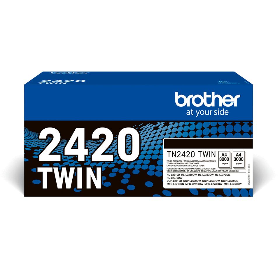 Pack 2 toners Brother TN-2420TWIN / TN2420TWIN noir XL, 2 x 3 000 pages