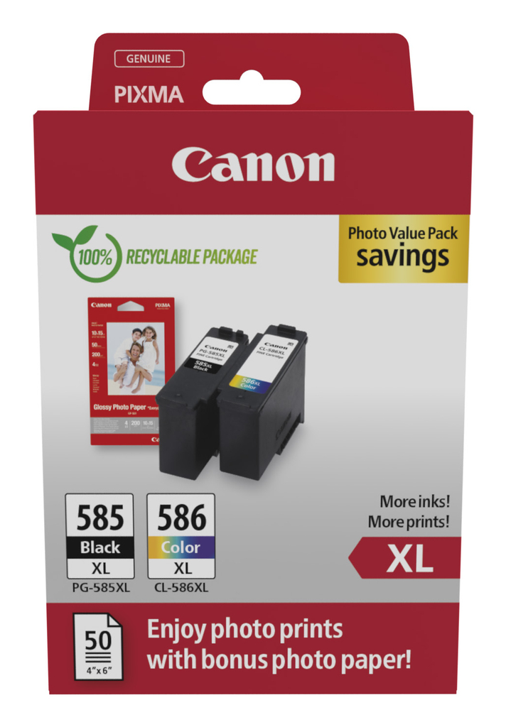 [6204C005] Pack Canon PG-585XL/CL-586XL / 6204C005 4 couleurs XL