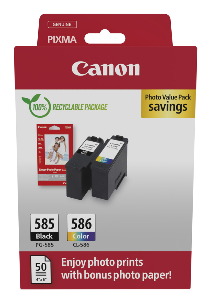 Multipack Tintenpatronen Canon PG-585/CL-586 / 6205C004, 4 Farben