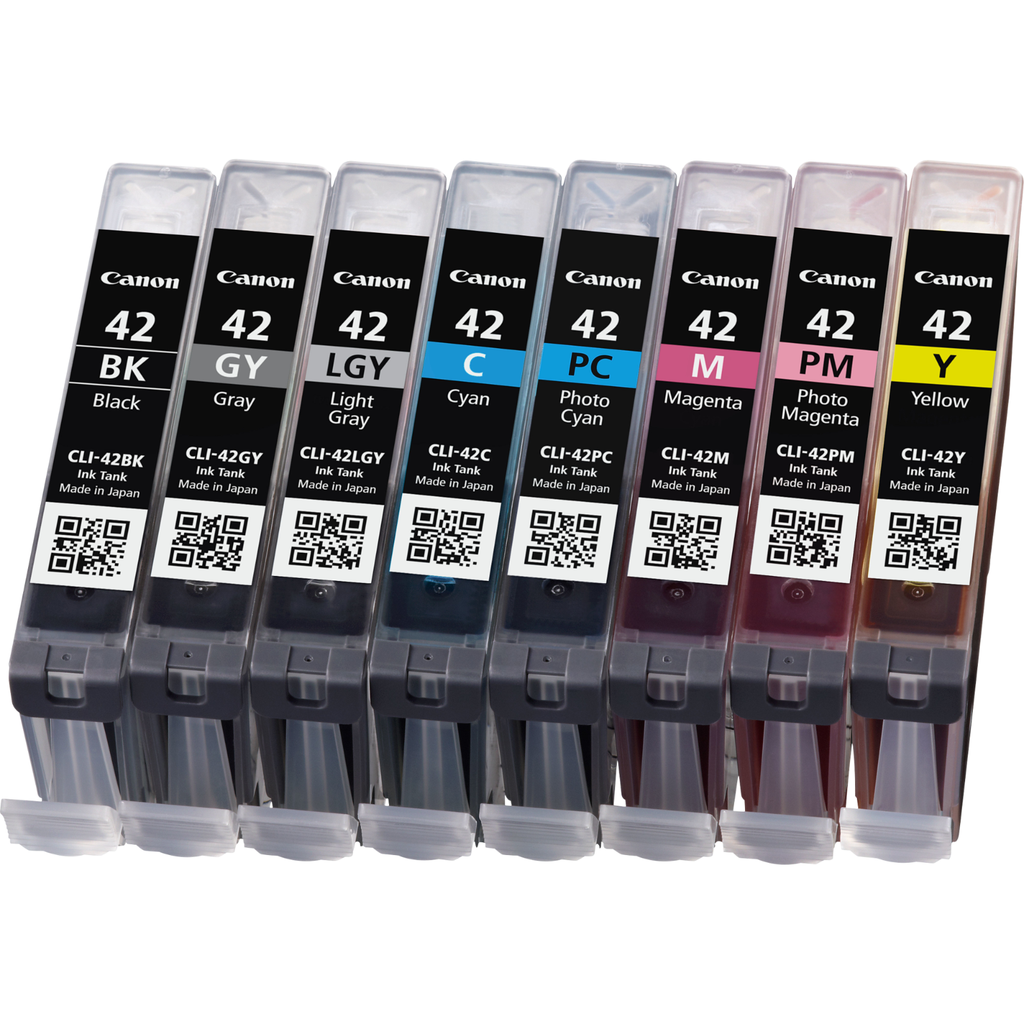 [6384B010] Multipack Tintenpatronen Canon CLI-42 / 6384B010, 8 Farben, 900 Seiten