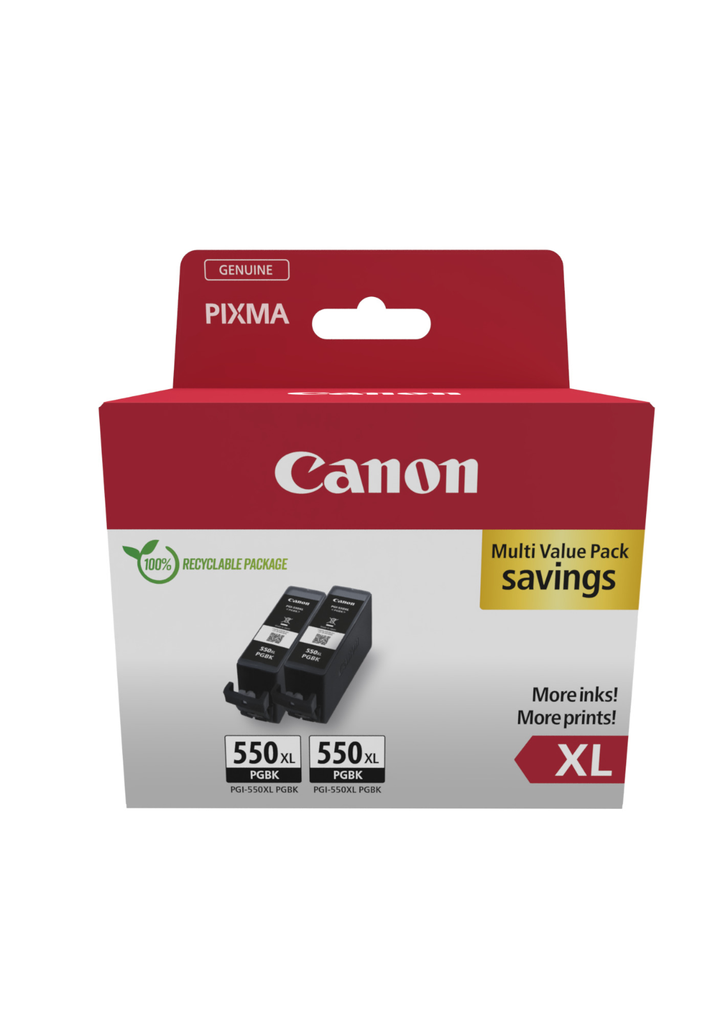 [6431B010] 2er-Pack Tintenpatronen Canon PGI-550XL / 6431B010 Schwarz XL