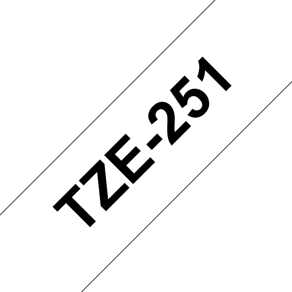 [TZE251] Ruban laminé Brother TZe-251 / TZE251, noir sur blanc, 24 mm x 8 m