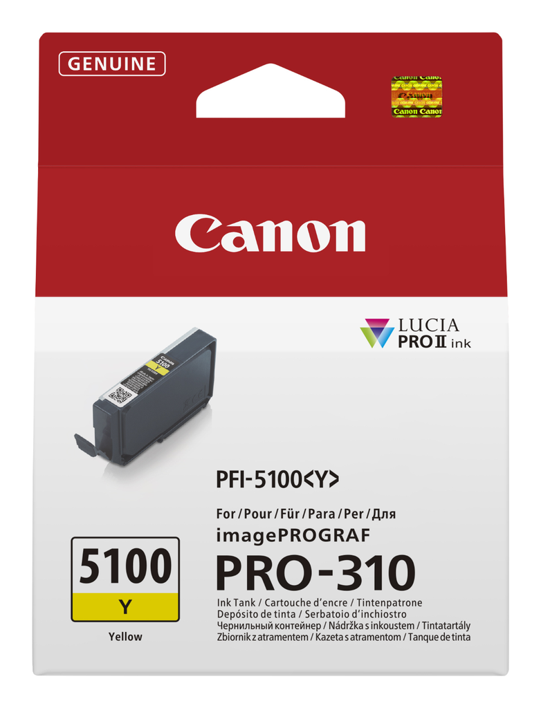 Cartouche d'encre Canon PFI-5100 / 6955C001 jaune, 144 ml
