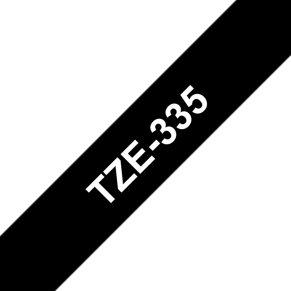 Brother TZe-335 / TZE335 laminated tape, white on black, 12 mm x 8 m