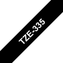 Brother Schriftband laminiert TZe-335 / TZE335, weiß auf schwarz, 12 mm x 8 m
