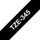 Brother Schriftband laminiert TZe-345 / TZE345, weiß auf schwarz, 18 mm x 8 m