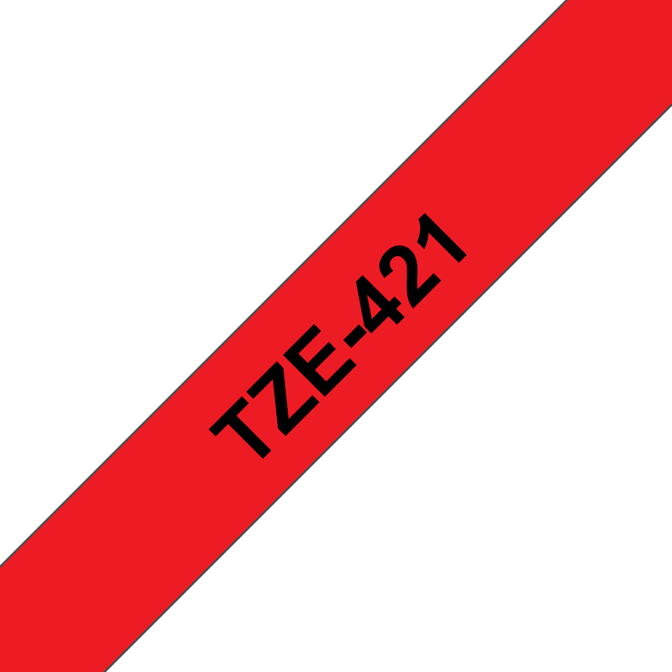 Brother TZe-421 / TZE421 laminated tape, black on red, 9 mm x 8 m