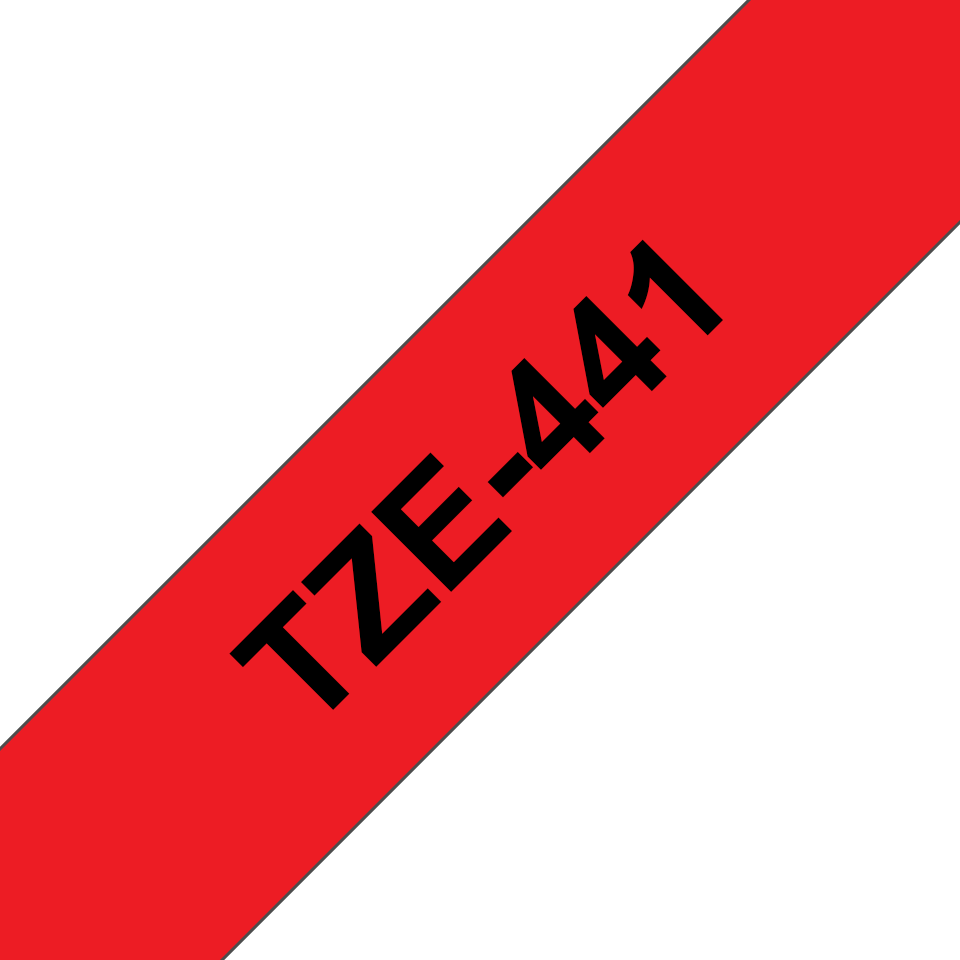 [TZE441] Ruban laminé Brother TZe-441 / TZE441, noir sur rouge, 18 mm x 8 m