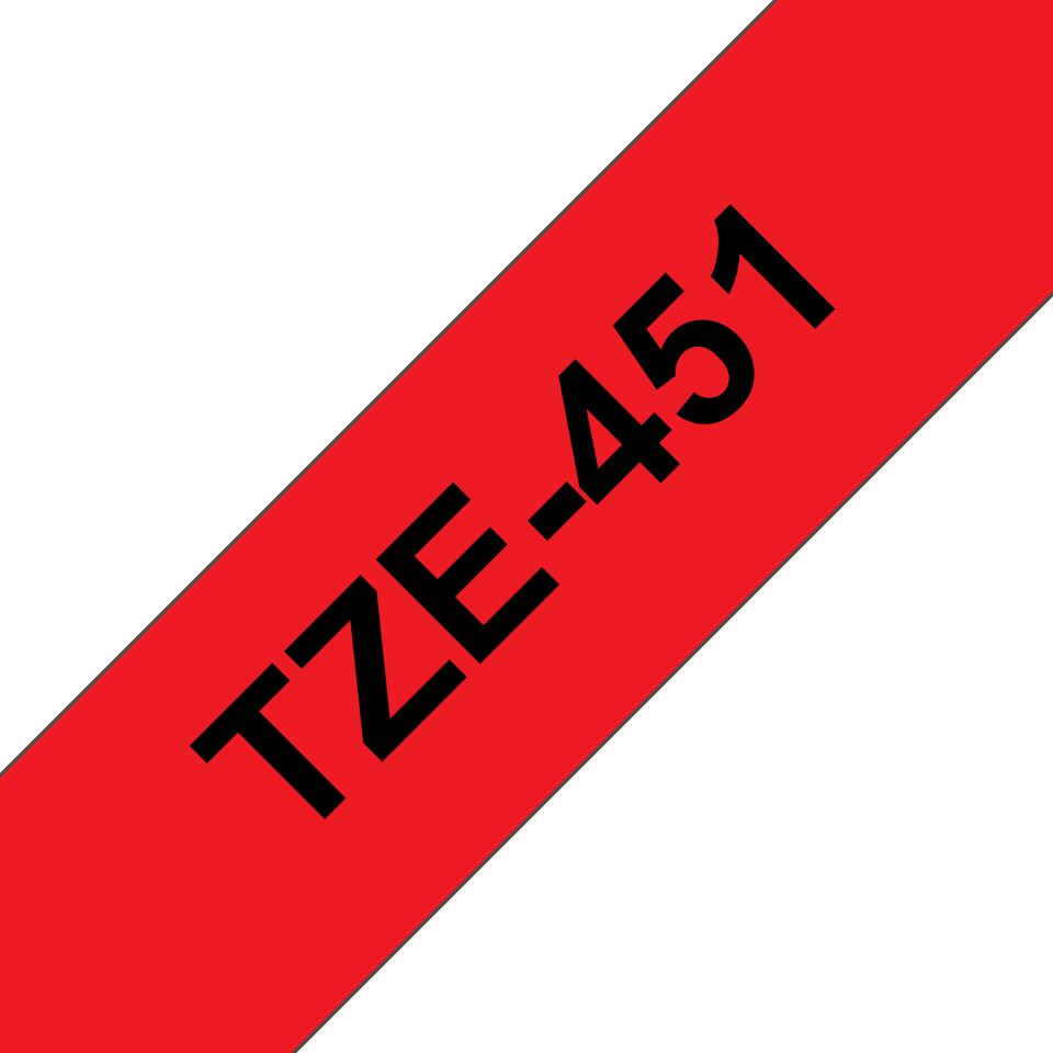[TZE451] Brother TZe-451 / TZE451 laminated tape, black on red, 24 mm x 8 m