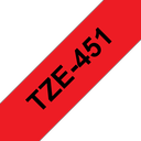 Brother Schriftband laminiert TZe-451 / TZE451, schwarz auf rot, 24 mm x 8 m
