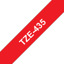 Brother TZe-435 / TZE435 laminated tape, white on red, 12 mm x 8 m