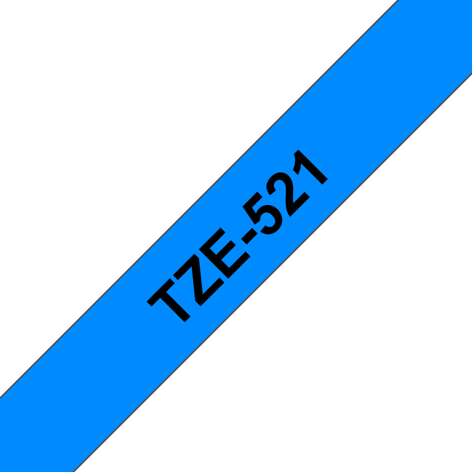 [TZE521] Brother TZe-521 / TZE521 laminated tape, black on blue, 9 mm x 8 m