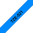 Ruban laminé Brother TZe-521 / TZE521, noir sur bleu, 9 mm x 8 m