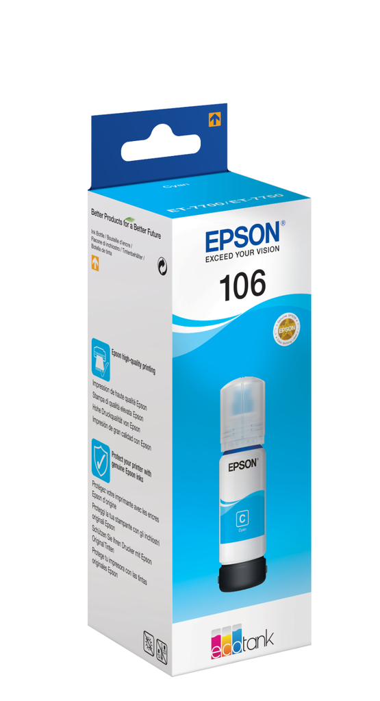 Epson 106 / C13T00R240 cyan ink bottle, 70 ml