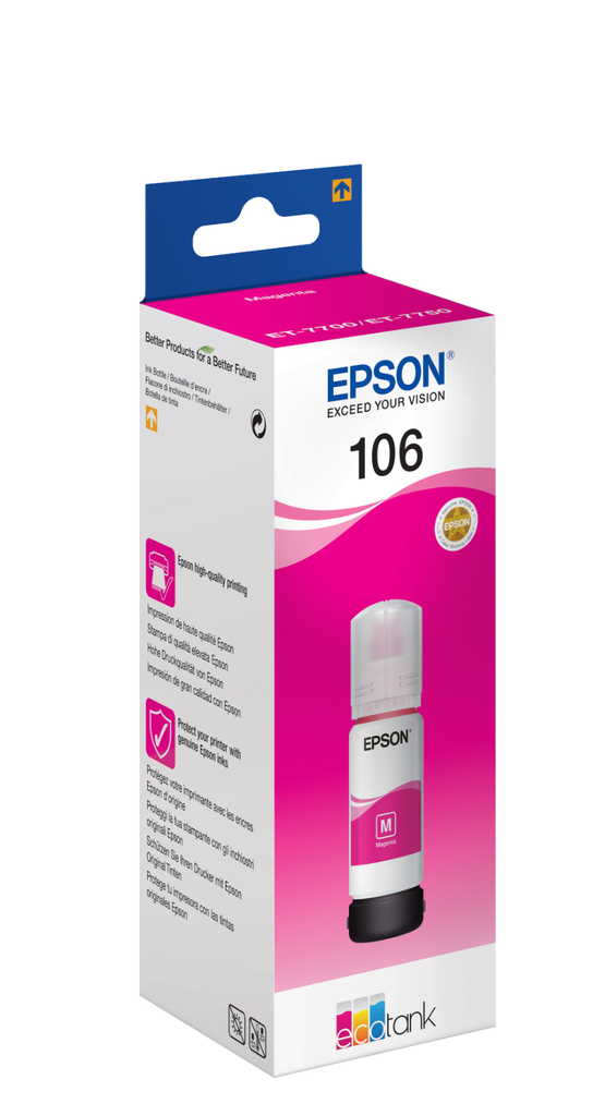 [C13T00R340] Bouteille d'encre Epson 106 / C13T00R340 magenta, 70 ml
