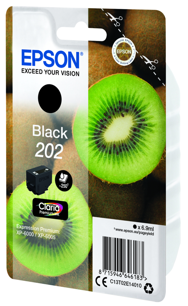 [C13T02E14010] Tintenpatrone Epson 202 / C13T02E14010 Schwarz, 250 Seiten