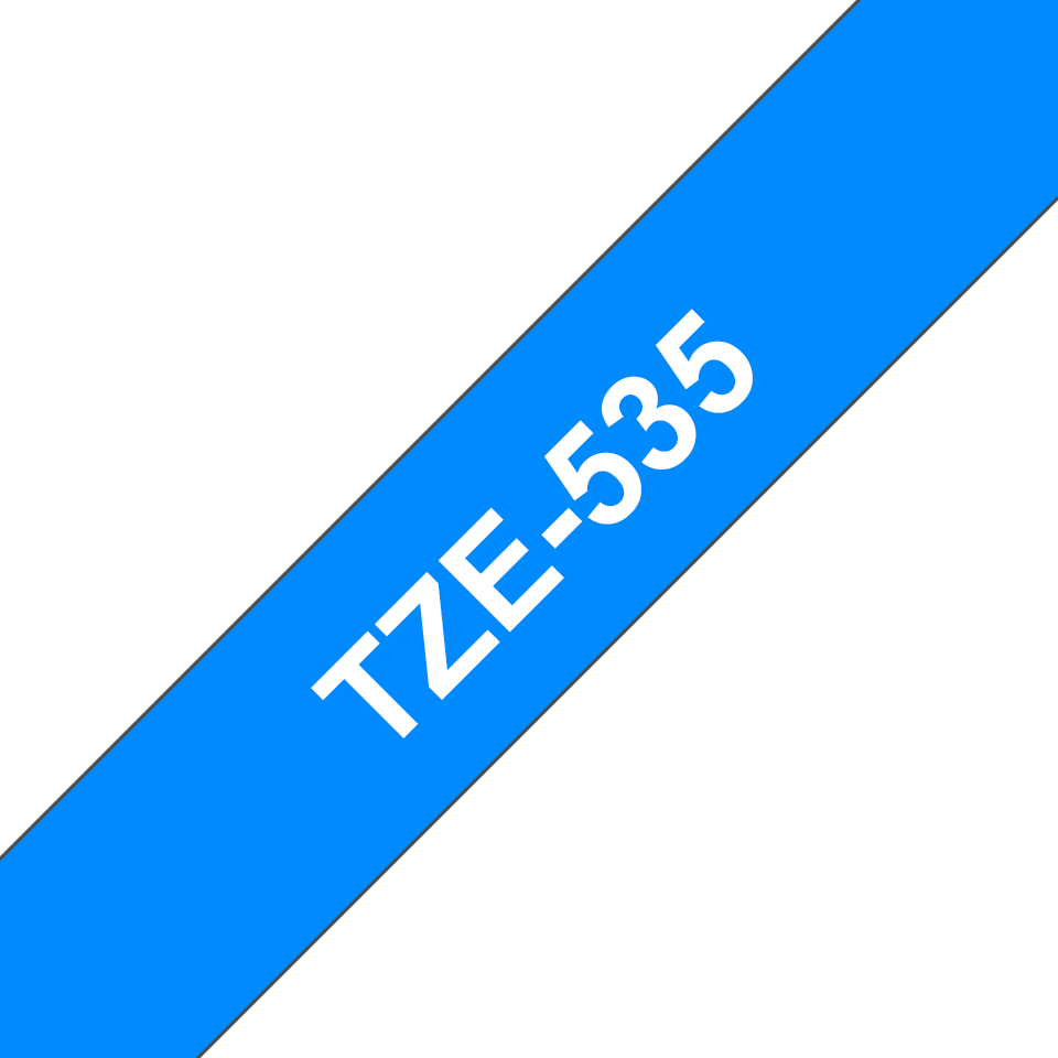 [TZE535] Brother Schriftband laminiert TZe-535 / TZE535, weiß auf blau, 12 mm x 8 m