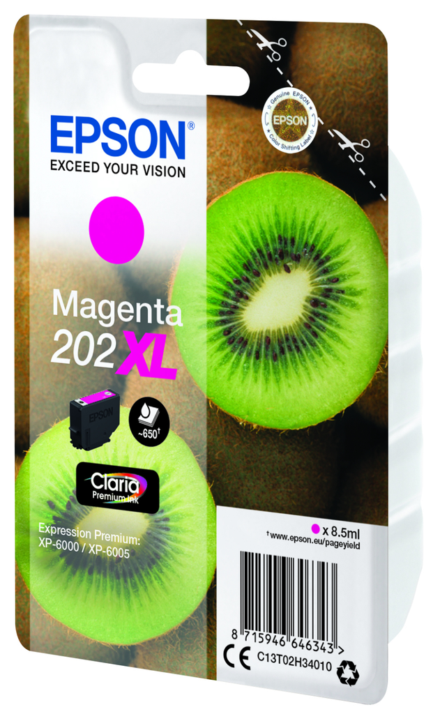 Tintenpatrone Epson 202XL / C13T02H34010 Magenta XL, 650 Seiten