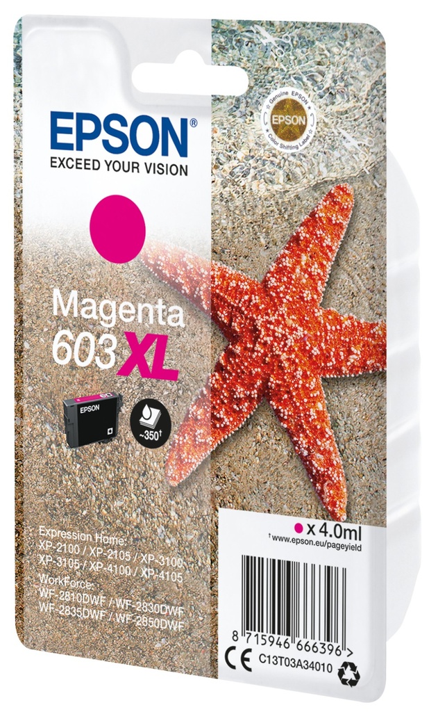 [C13T03A34010] Tintenpatrone Epson 603XL / C13T03A34010 Magenta XL, 4 ml