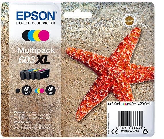 Tintenpatrone Epson 603XL / C13T03A64010 4 Farben XL, 4 ml