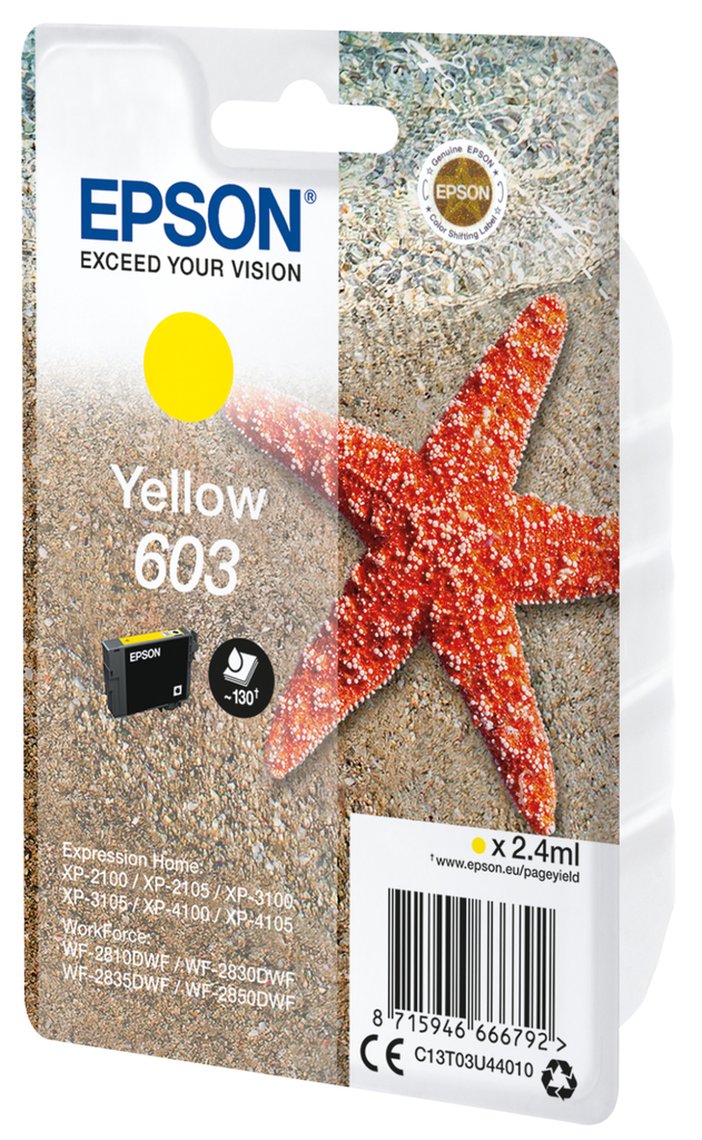 [C13T03U44010] Epson 603 / C13T03U44010 yellow ink cartridge, 24 ml