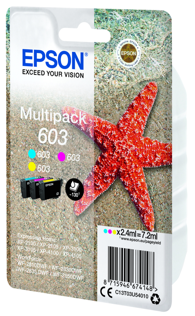 [C13T03U54010] Cartouche d'encre Epson 603 / C13T03U54010 3 couleurs, 130 pages