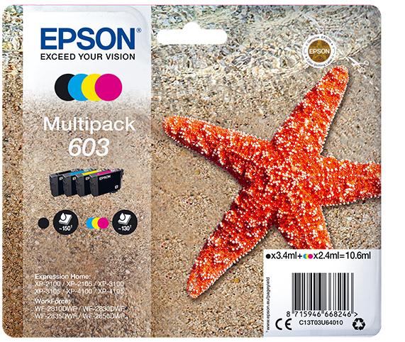 [C13T03U64010] Cartouche d'encre Epson 603 / C13T03U64010 4 couleurs, 150 pages