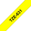 Ruban laminé Brother TZe-631 / TZE631, noir sur jaune, 12 mm x 8 m