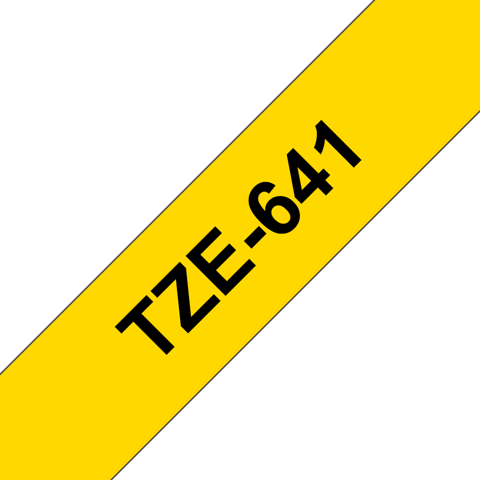 Brother TZe-641 / TZE641 laminated tape, black on yellow, 18 mm x 8 m