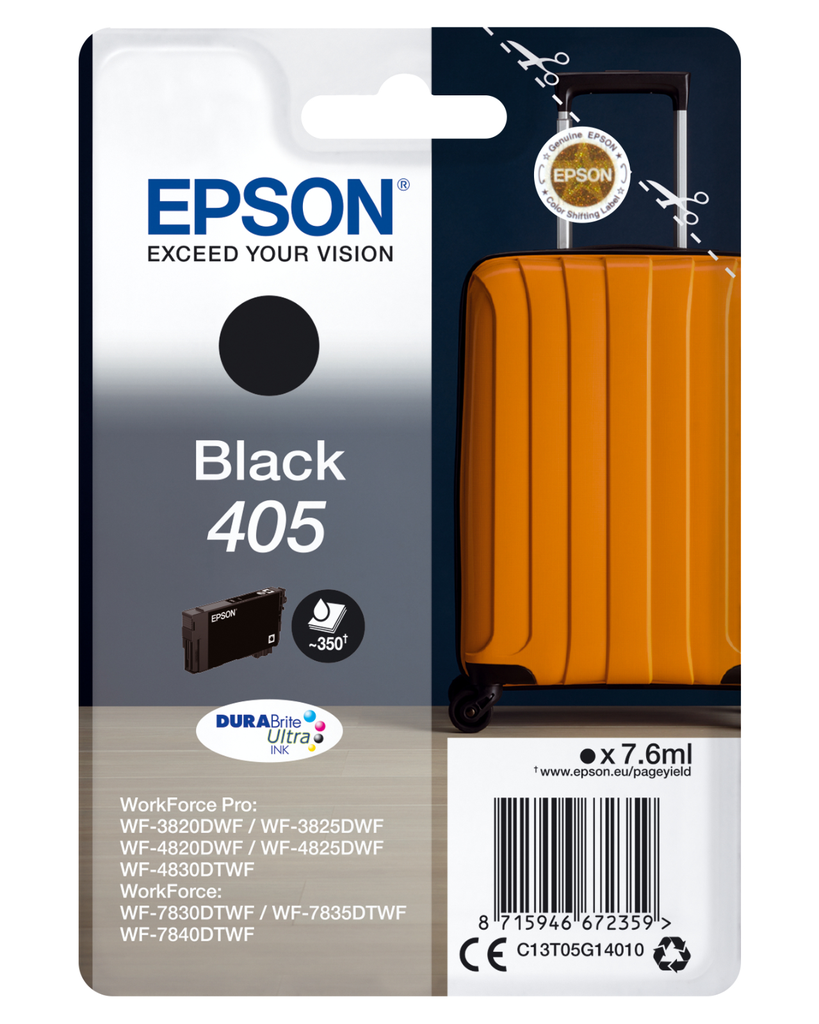 [C13T05G14010] Epson 405 / C13T05G14010 black ink cartridge, 76 ml