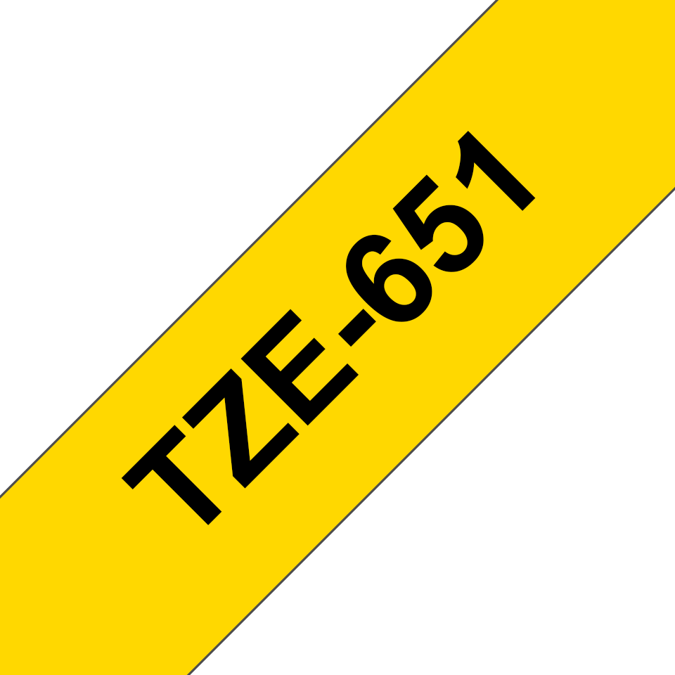 [TZE651] Brother TZe-651 / TZE651 laminated tape, black on yellow, 24 mm x 8 m