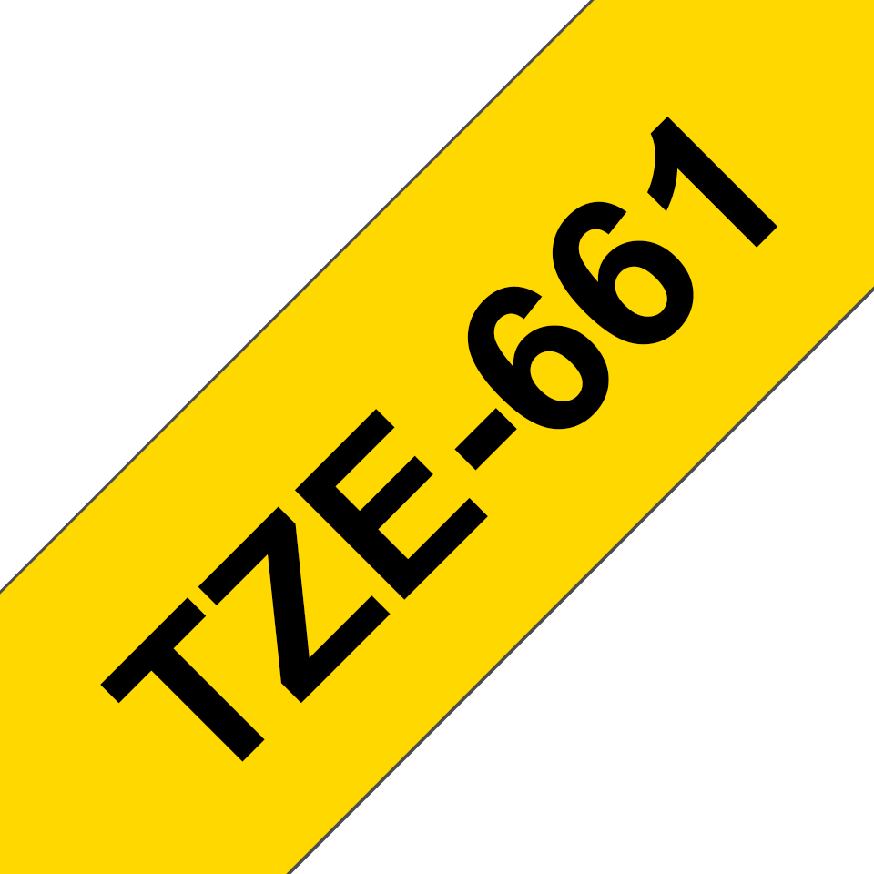 [TZE661] Ruban laminé Brother TZe-661 / TZE661, noir sur jaune, 36 mm x 8 m