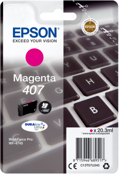 Tintenpatrone Epson 407 / C13T07U340 Magenta, 1.900 Seiten