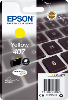 [C13T07U440] Cartouche d'encre Epson 407 / C13T07U440 jaune, 1 900 pages