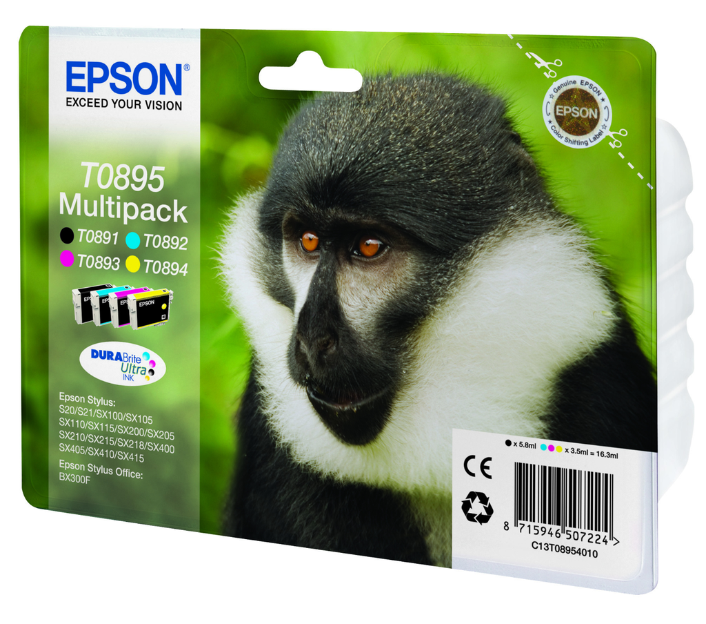 Tintenpatrone Epson T0895 / C13T08954010 4 Farben, 35 ml