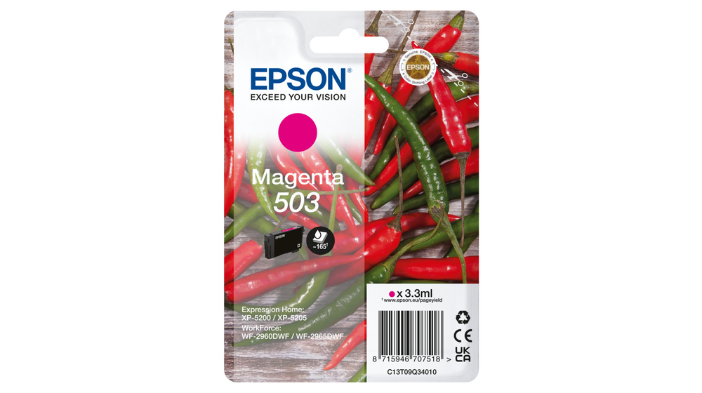 Tintenpatrone Epson 503 / C13T09Q34010 Magenta, 165 Seiten