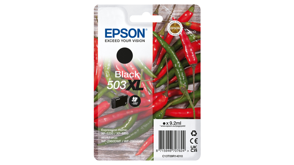 Cartouche d'encre Epson 503XL / C13T09R14010 noire XL, 550 pages