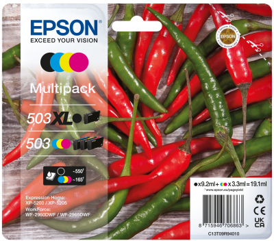[C13T09R94010] Epson 503XL/503 / C13T09R94010 4-color XL ink cartridge, 550 pages