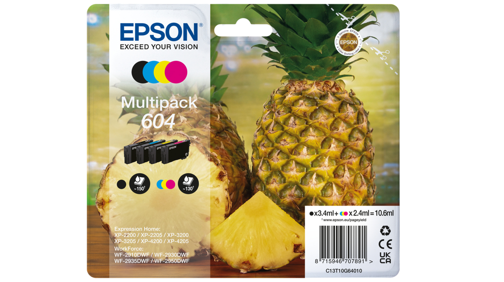 Tintenpatrone Epson T10G64 / C13T10G64010 4 Farben, 150 Seiten
