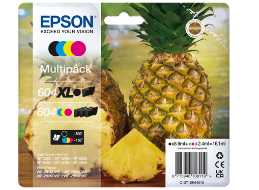 [C13T10H94010] Cartouche d'encre Epson 604XL/604 / C13T10H94010 4 couleurs XL, 500 pages