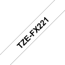 Brother TZe-FX221 / TZEFX221 flexible id tape, black on white, 9 mm x 8 m