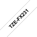 Brother TZe-FX231 / TZEFX231 flexible id tape, black on white, 12 mm x 8 m