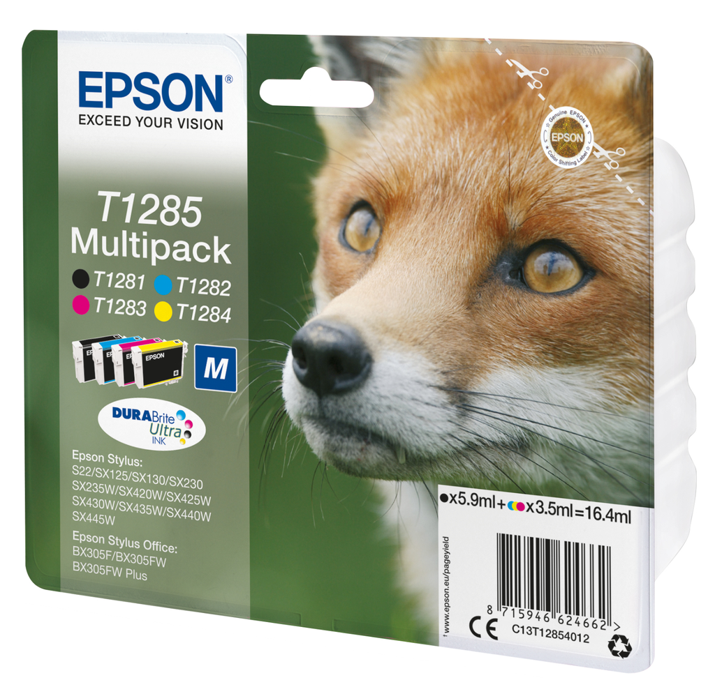 Cartouche d'encre Epson T1285 / C13T12854012 4 couleurs, 35 ml