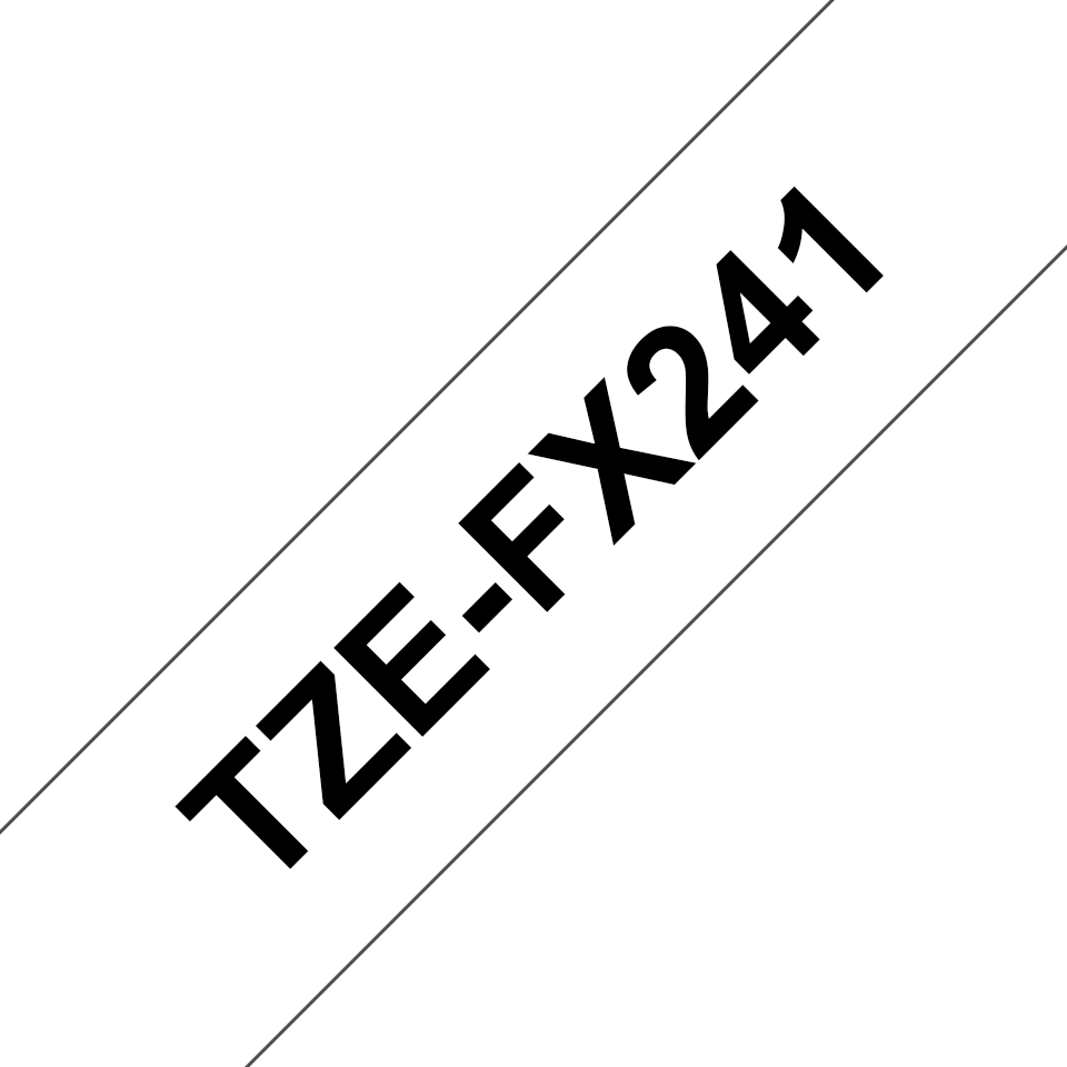 Brother Flexi-Tape TZe-FX241 / TZEFX241, schwarz auf weiß, 18 mm x 8 m